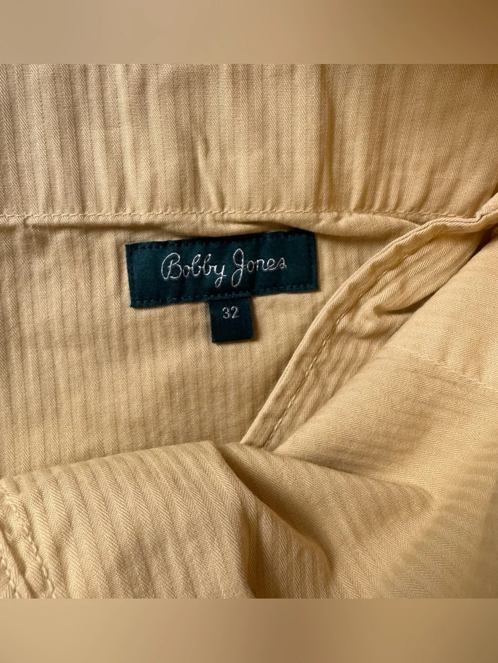 Bobby Jones Players NWT Mens Chino Golf Shorts Size 32 Yellow Straw Flat Front